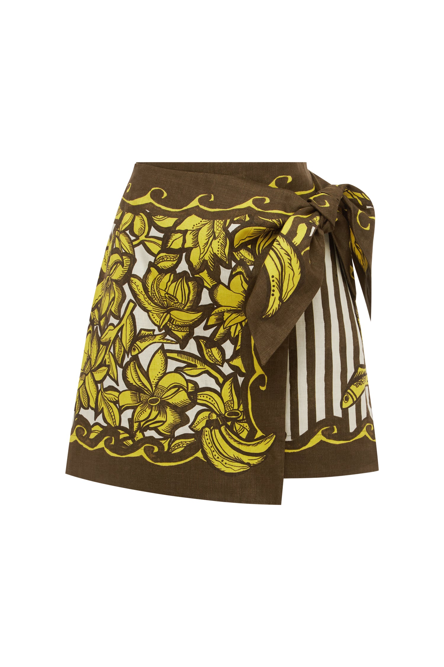 Alemais Mona Sarong Skirt  Sustainable Skirts with Alemais print - Coveti Australian Designer