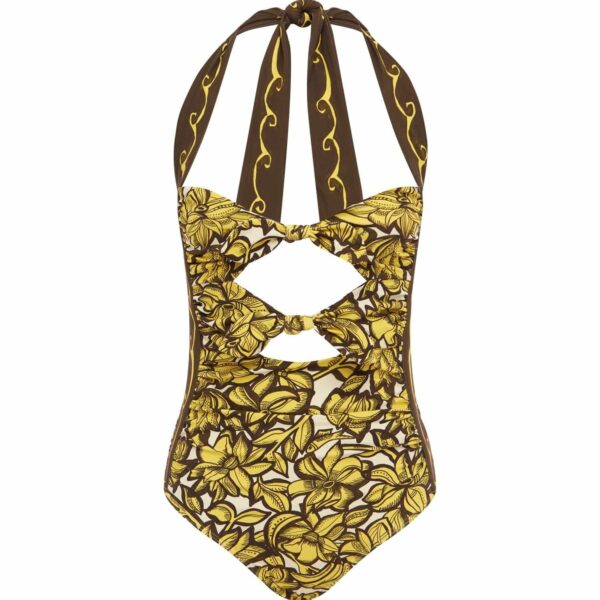 Alemais Mona Tie One Piece  Sustainable Beachwear with Alemais print - Coveti Australian Designer