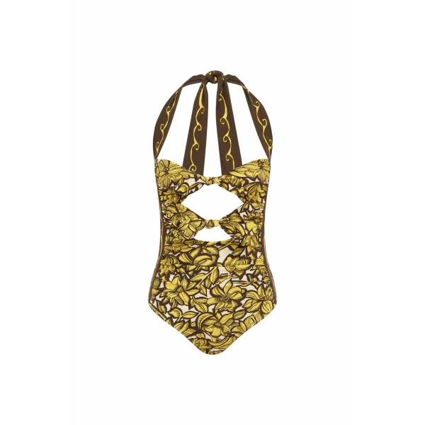 Alemais Mona Tie One Piece  Sustainable Beachwear with Alemais print - Coveti Australian Designer