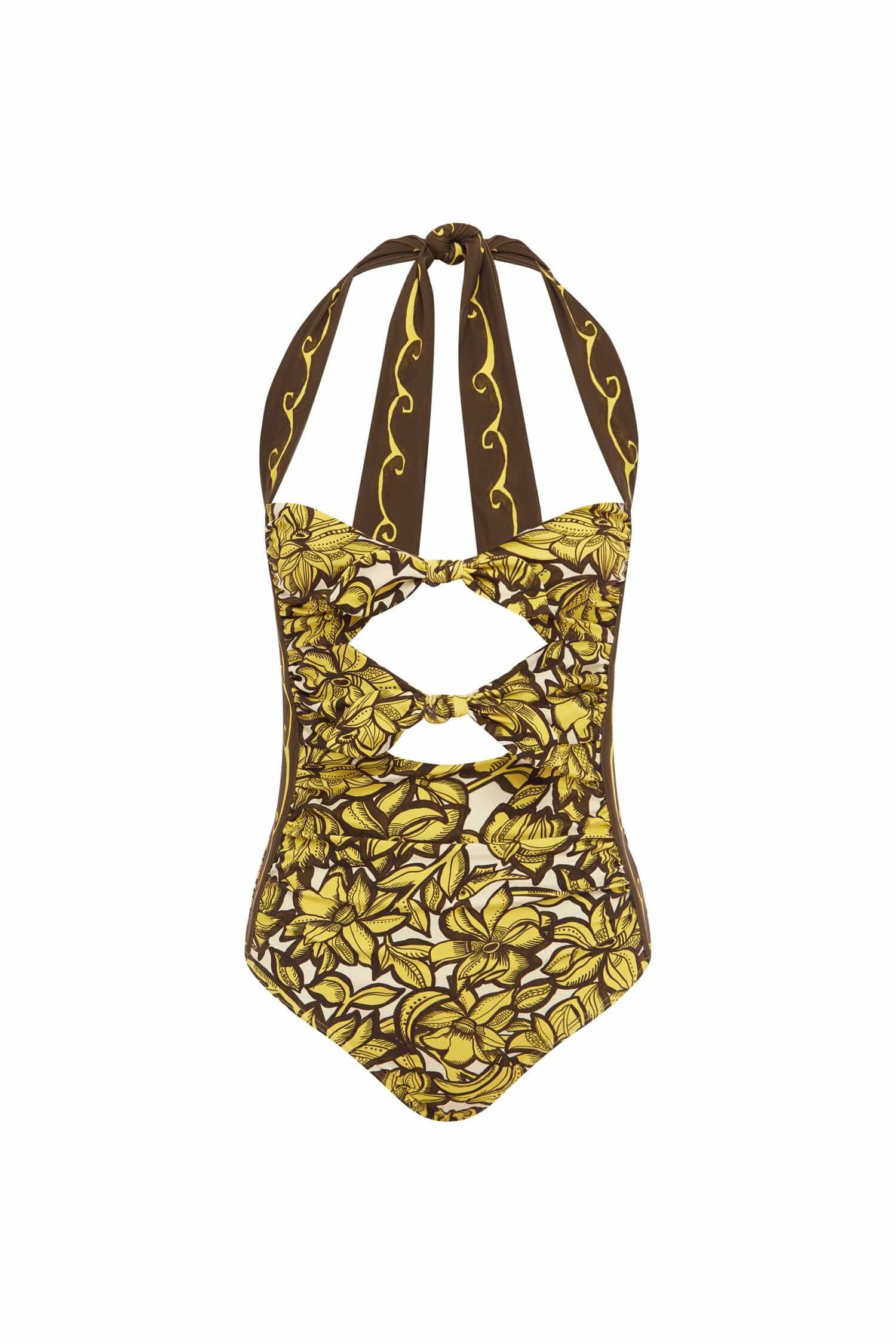 Alemais Mona Tie One Piece  Sustainable Beachwear with Alemais print - Coveti Australian Designer