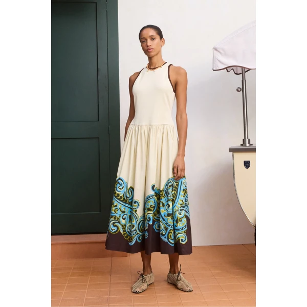 Alemais Natalia Tank Midi Dress  Sustainable Dresses with Alemais print - Coveti Australian Designer