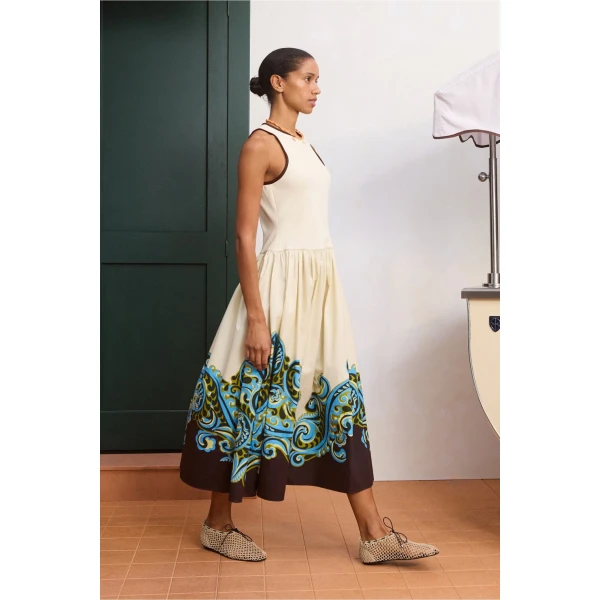 Alemais Natalia Tank Midi Dress  Sustainable Dresses with Alemais print - Coveti Australian Designer