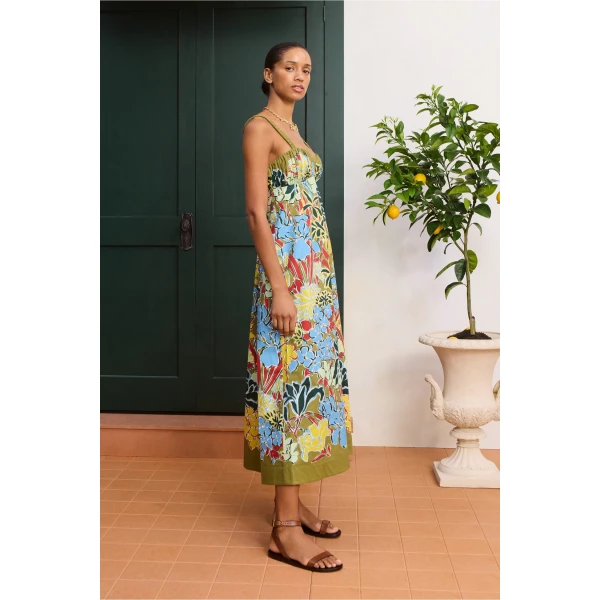 Alemais Solstice Midi Dress  Sustainable Dresses with Alemais print - Coveti Australian Designer