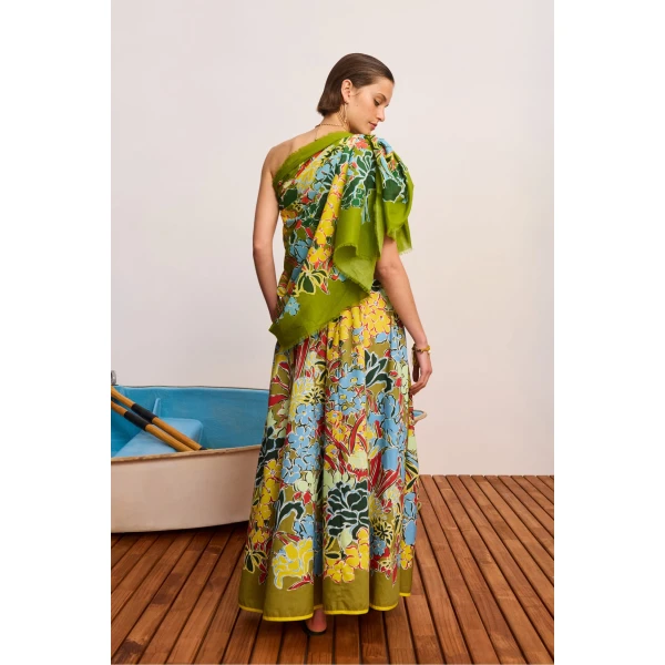 Alemais Solstice Midi Skirt  Sustainable Skirts with Alemais print - Coveti Australian Designer