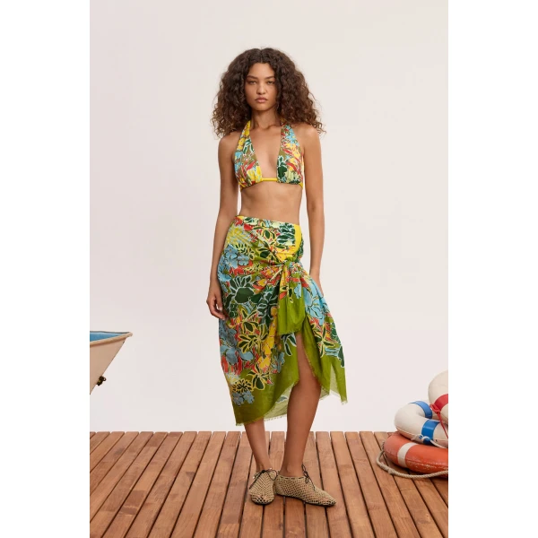 Alemais Solstice Wide Triangle Top  Sustainable Tops with Alemais print - Coveti Australian Designer