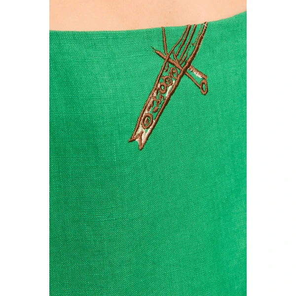 Alemais Wanda Embroidered Midi Dress  Sustainable Dresses with Alemais print - Coveti Australian Designer
