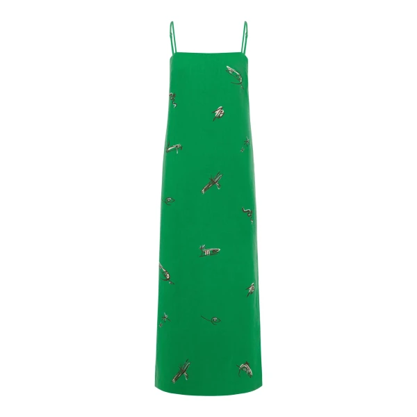 Alemais Wanda Embroidered Midi Dress  Sustainable Dresses with Alemais print - Coveti Australian Designer