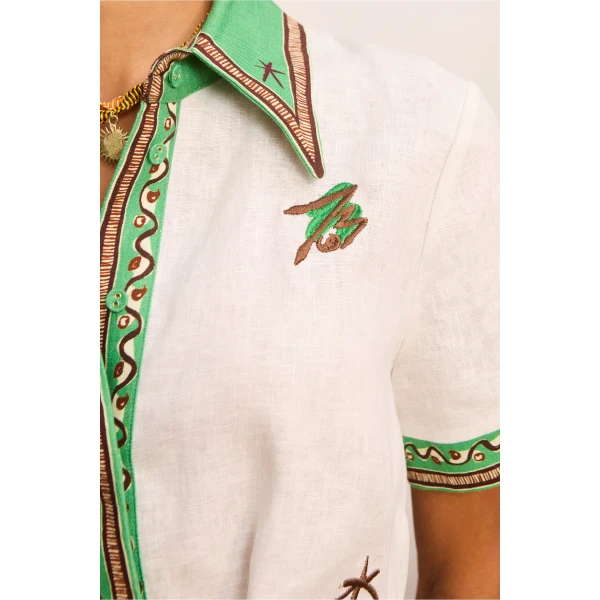Alemais Wanda Embroidered Shirtdress
