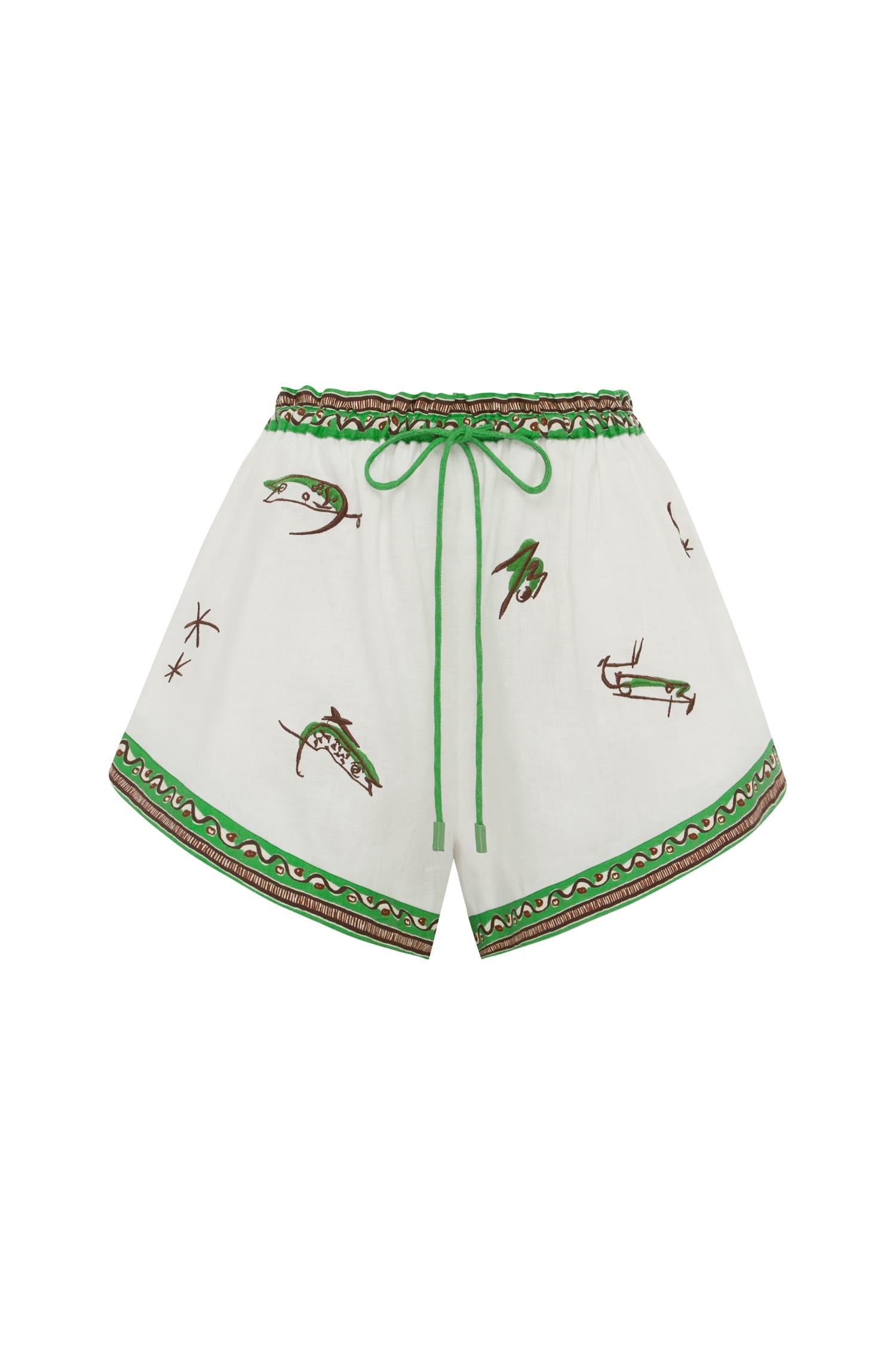 Alemais Wanda Embroidered Short  Sustainable Shorts with Alemais print - Coveti Australian Designer