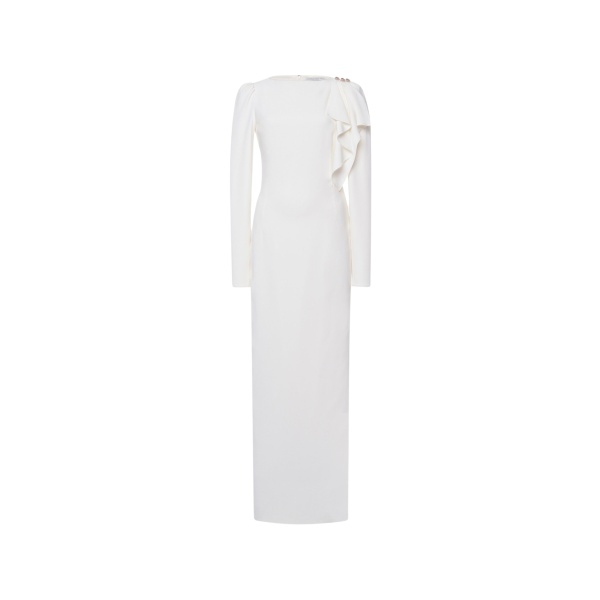 Alessandra Rich Cady Evening Dress with Volant