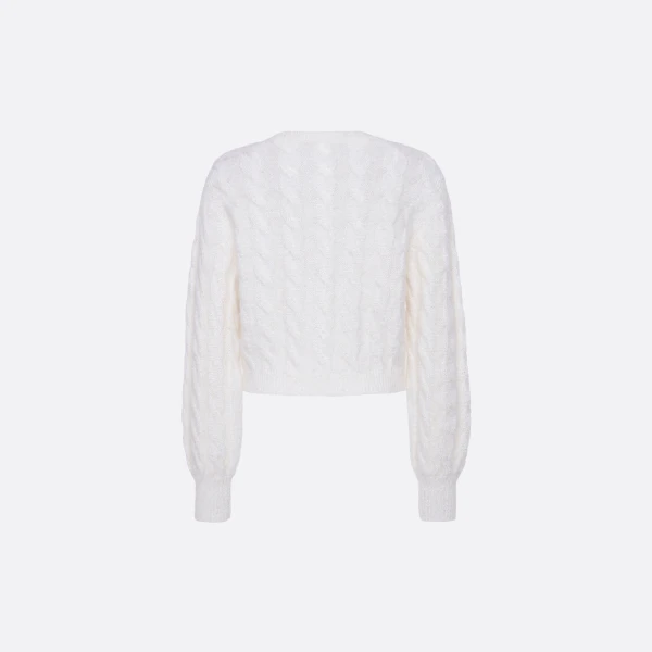 Mohair Sequin Cable Knit Cardigan