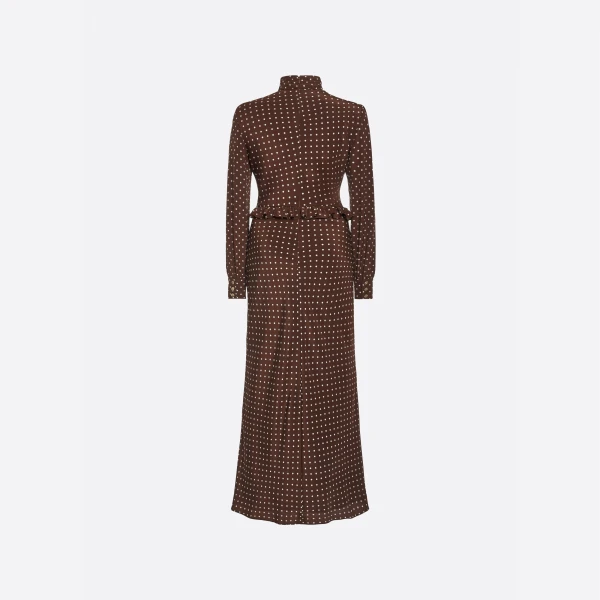 Polka Dot High Neck Midi Dress