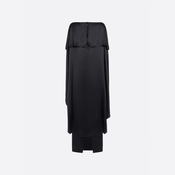 Silk Evening Dress with Cape