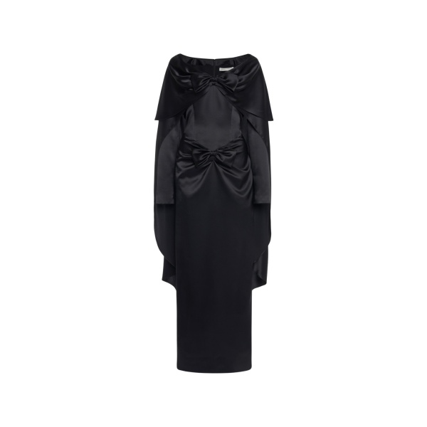 Alessandra Rich Silk Evening Dress with Cape