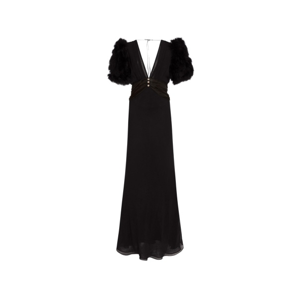 Alessandra Rich Silk Georgette Slip Evening Dress