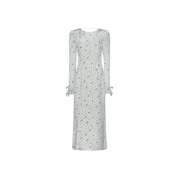 Alessandra Rich Silk Open Back Midi Dress