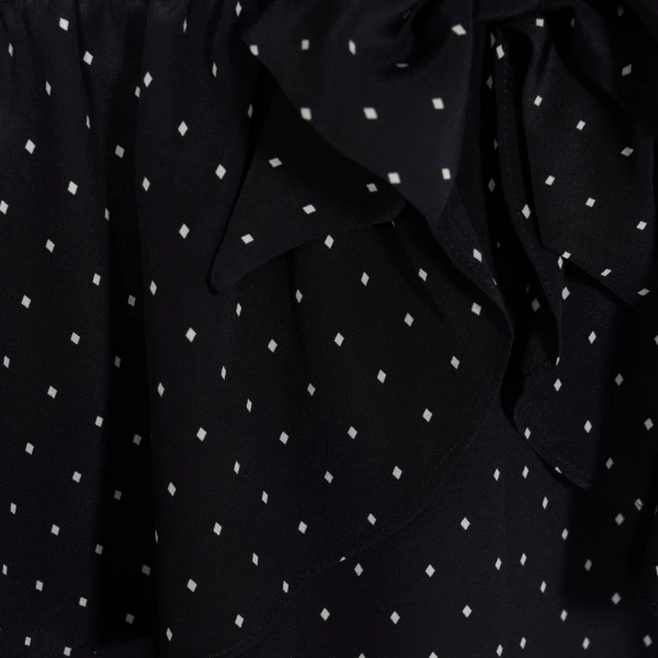 Silk Peplum Midi Dress with Bow
