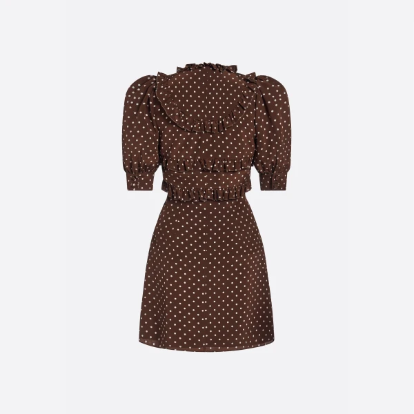 Silk Polka Dot Mini Dress