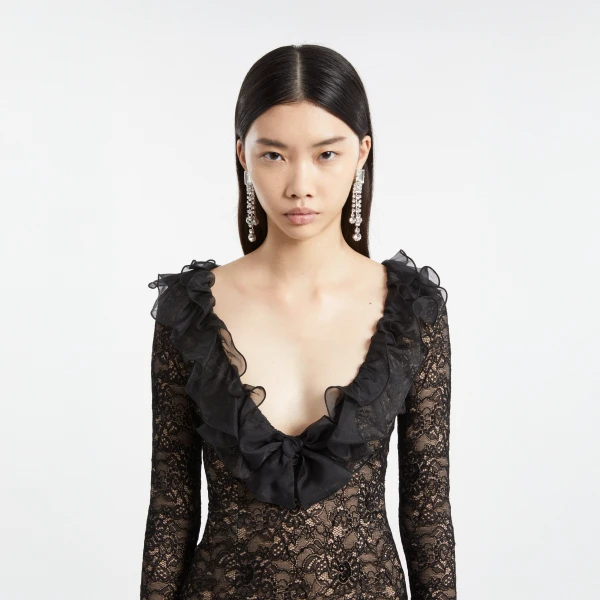 Stretch Lace Evening Dress