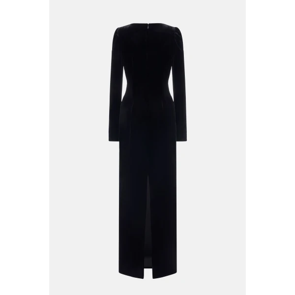 Alessandra Rich Velvet Dress with Bow, view 2