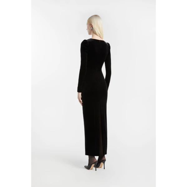 Alessandra Rich Velvet Dress with Bow, view 4
