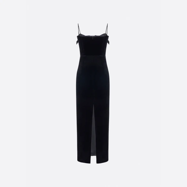 Velvet Dress with Bows