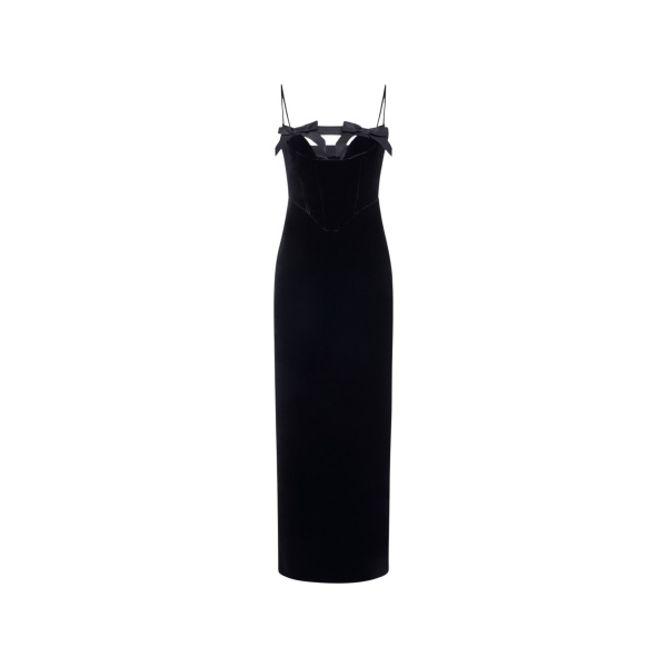 Alessandra Rich Velvet Dress with Bows