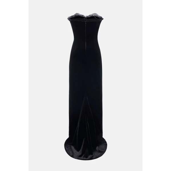 Alessandra Rich Vevet Gown with Bow, view 2