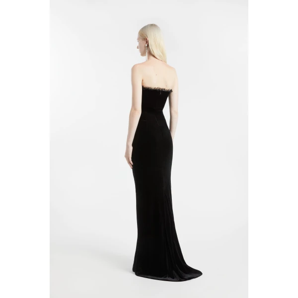 Alessandra Rich Vevet Gown with Bow, view 4