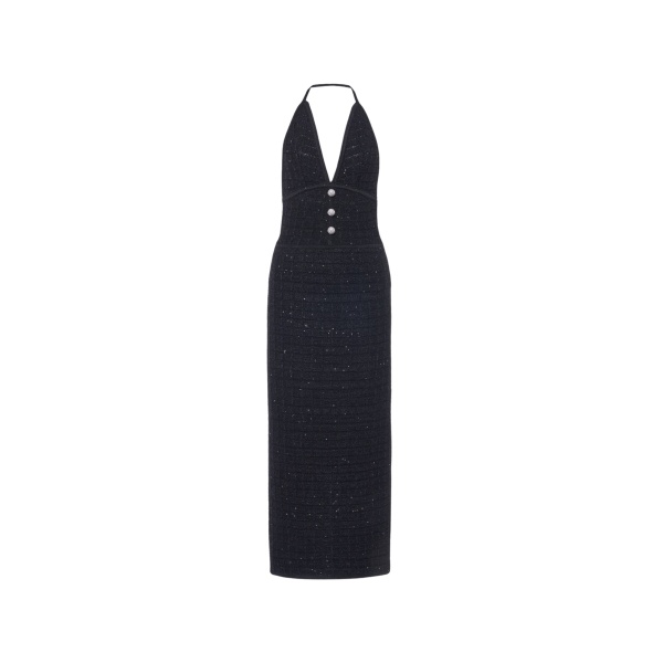 Alessandra Rich Wool Sequin Knit Midi Dress