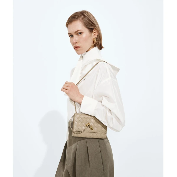 Khaite Women's Andiamo Pouch On Strap in Ecru - Beige Shoulder & Crossbody Bags - The Lotus Tote Bag - Shop at Coveti