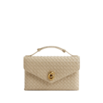 Khaite Women's Knot Lock in Ecru - Beige Clutch Bags - The Lotus Tote Bag - Shop at Coveti