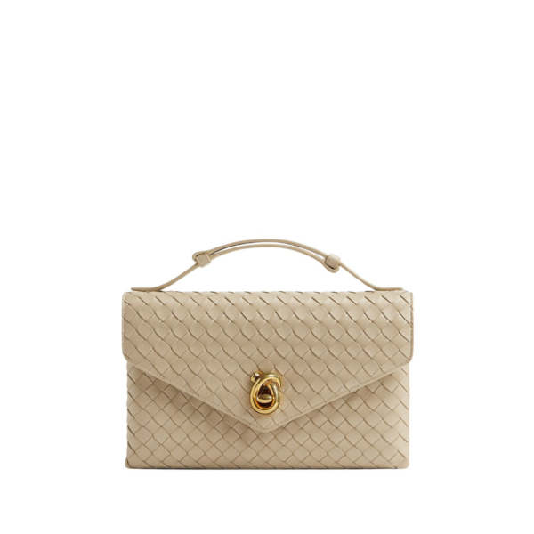 Khaite Women's Knot Lock in Ecru - Beige Clutch Bags - The Lotus Tote Bag - Shop at Coveti
