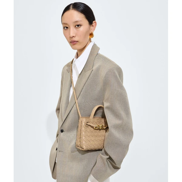 Khaite Women's Mini Andiamo in Shore - Beige Mini Bags - The Lotus Tote Bag - Shop at Coveti