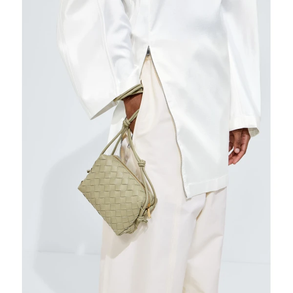 Khaite Women's Mini Loop Camera Bag in Travertine - Beige Mini Bags - The Lotus Tote Bag - Shop at Coveti