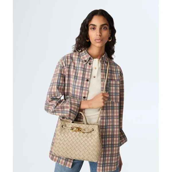 Khaite Women's Small Andiamo in Ecru - Beige Totes & Top-Handle Bags - The Lotus Tote Bag - Shop at Coveti