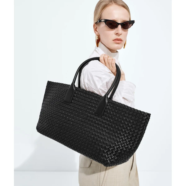 Khaite Cabat in Black - Black Totes & Top-Handle Bags - The Lotus Tote Bag - Shop at Coveti