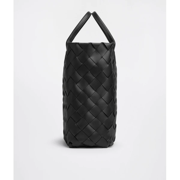 Khaite Maxi Intreccio Tote in Black - Black Totes & Top-Handle Bags - The Lotus Tote Bag - Shop at Coveti