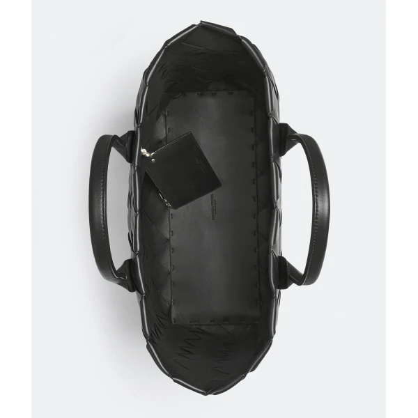 Khaite Maxi Intreccio Tote in Black - Black Totes & Top-Handle Bags - The Lotus Tote Bag - Shop at Coveti