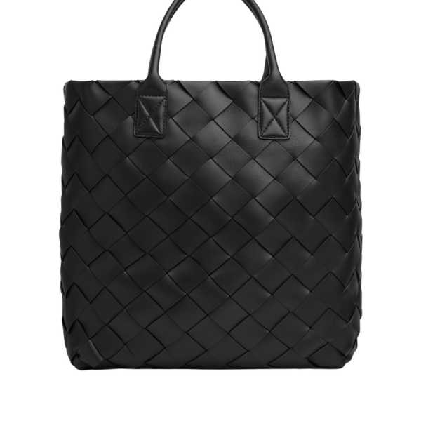 Khaite Maxi Intreccio Tote in Black - Black Totes & Top-Handle Bags - The Lotus Tote Bag - Shop at Coveti
