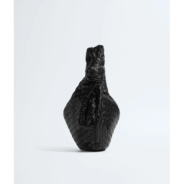 Khaite Medium Jodie in Nero - Black Shoulder & Crossbody Bags - The Lotus Tote Bag - Shop at Coveti