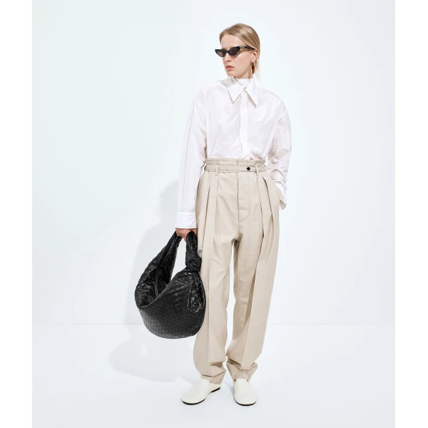 Khaite Medium Jodie in Nero - Black Shoulder & Crossbody Bags - The Lotus Tote Bag - Shop at Coveti