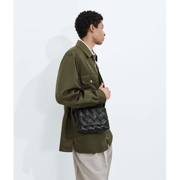 Khaite Men's Diago in Black - Black Shoulder & Crossbody Bags - The Lotus Tote Bag - Shop at Coveti