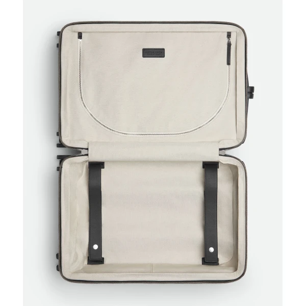 Khaite Odyssey Intrecciato Cabin Suitcase in Black - Black  - The Lotus Tote Bag - Shop at Coveti