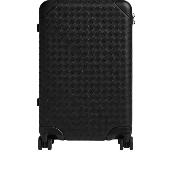 Khaite Odyssey Intrecciato Cabin Suitcase in Black - Black  - The Lotus Tote Bag - Shop at Coveti