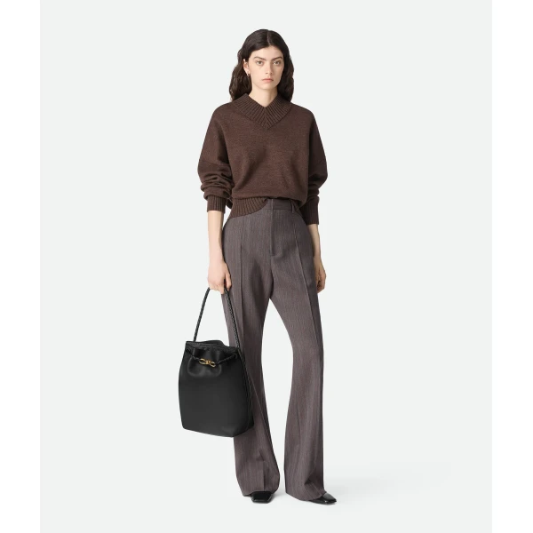 Khaite Women's Andiamo Bucket in Black - Black Bucket Bags - The Lotus Tote Bag - Shop at Coveti