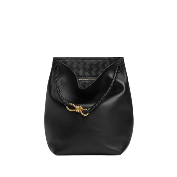 Khaite Women's Andiamo Bucket in Black - Black Bucket Bags - The Lotus Tote Bag - Shop at Coveti