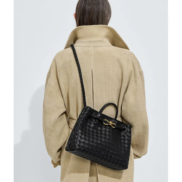 Khaite Women's Andiamo in Black - Black Totes & Top-Handle Bags - The Lotus Tote Bag - Shop at Coveti