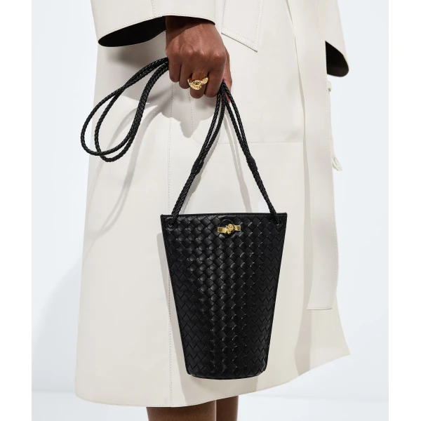 Khaite Women's Bacio Phone Bucket in Black - Black Bucket Bags - The Lotus Tote Bag - Shop at Coveti