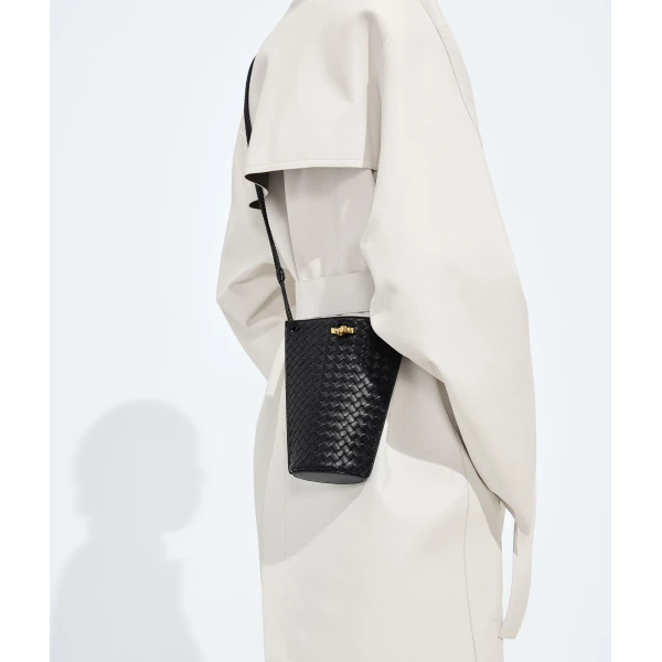 Khaite Women's Bacio Phone Bucket in Black - Black Bucket Bags - The Lotus Tote Bag - Shop at Coveti